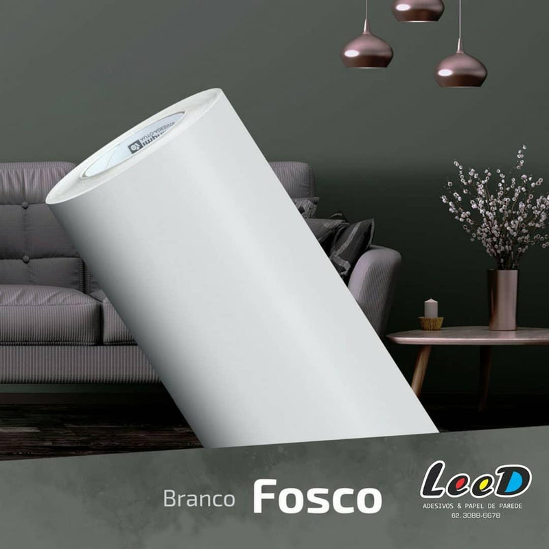 Branco Fosco Blackout (Largura 122cm) - venda por metro - Leed Adesivos