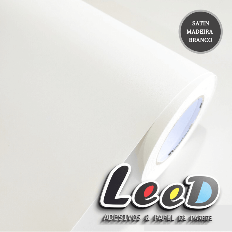 Satin Madeira Branco Adesivo Decorativo (Largura 122cm) venda por metro - Leed Adesivos