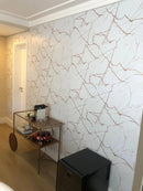 Mármore Calacatta Oro Fosco Adesivo Decorativo (Largura 1,22cm) venda por metro - Leed Adesivos