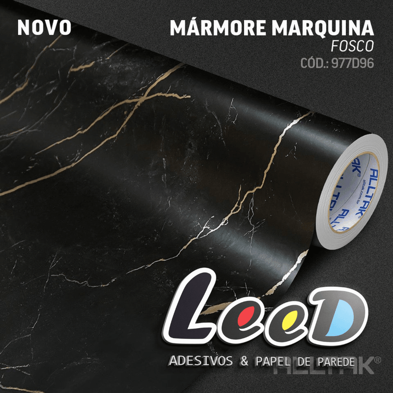 Mármore Marquina Fosco Adesivo Decorativo (Largura 1,22cm) venda por metro - Leed Adesivos