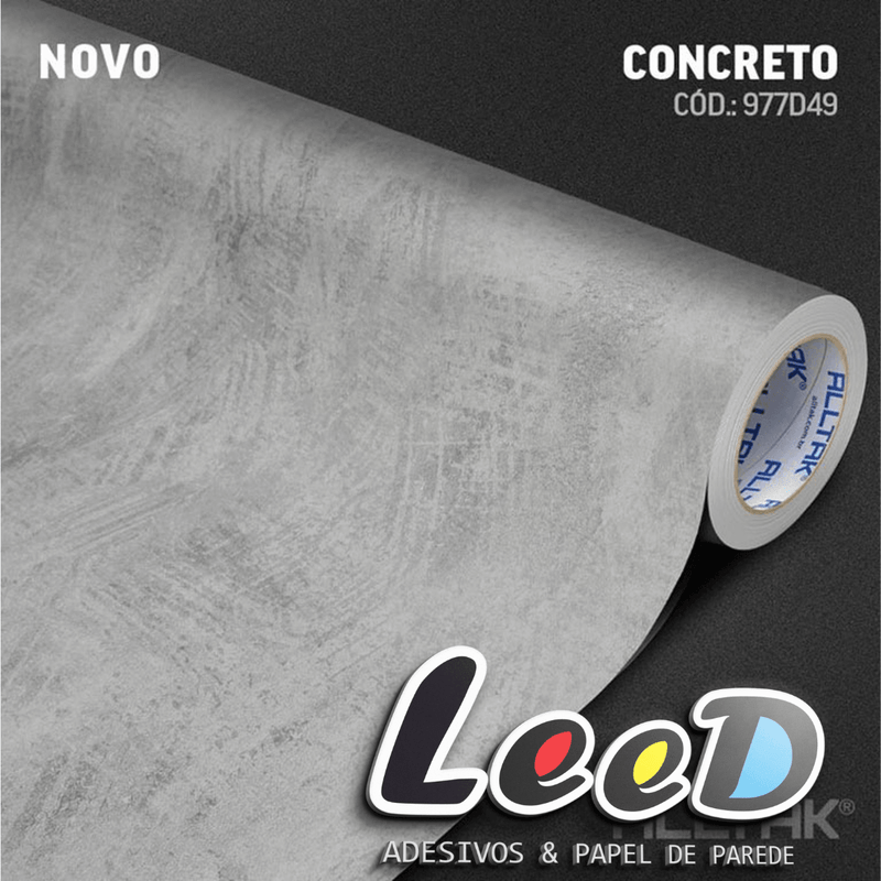 Concreto Adesivo Decorativo (Largura 1,22cm) venda por metro - Leed Adesivos