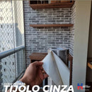 Tijolo Cinza Adesivo Decorativo (Largura 122cm) – venda por metro - Leed Adesivos