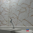 Mármore Calacatta Oro Fosco Adesivo Decorativo (Largura 1,22cm) venda por metro - Leed Adesivos