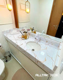 Mármore Calacatta Oro Brilho Adesivo Decorativo (Largura 1,22cm) venda por metro - Leed Adesivos