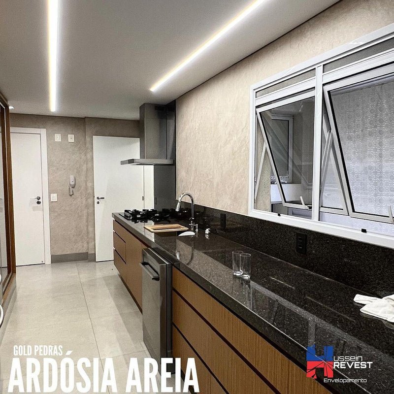 Cimento Ardosia Areia Adesivo Decorativo (Largura 1,22cm) venda por metro - Leed Adesivos