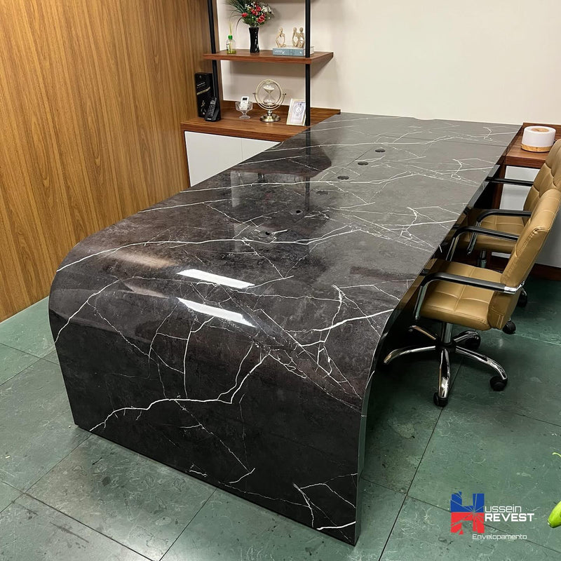 Marmore Nero Marquina Gloss Adesivo Decorativo (Largura 1,22cm) venda por metro - Leed Adesivos