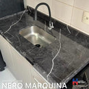 Marmore Nero Marquina Gloss Adesivo Decorativo (Largura 1,22cm) venda por metro - Leed Adesivos