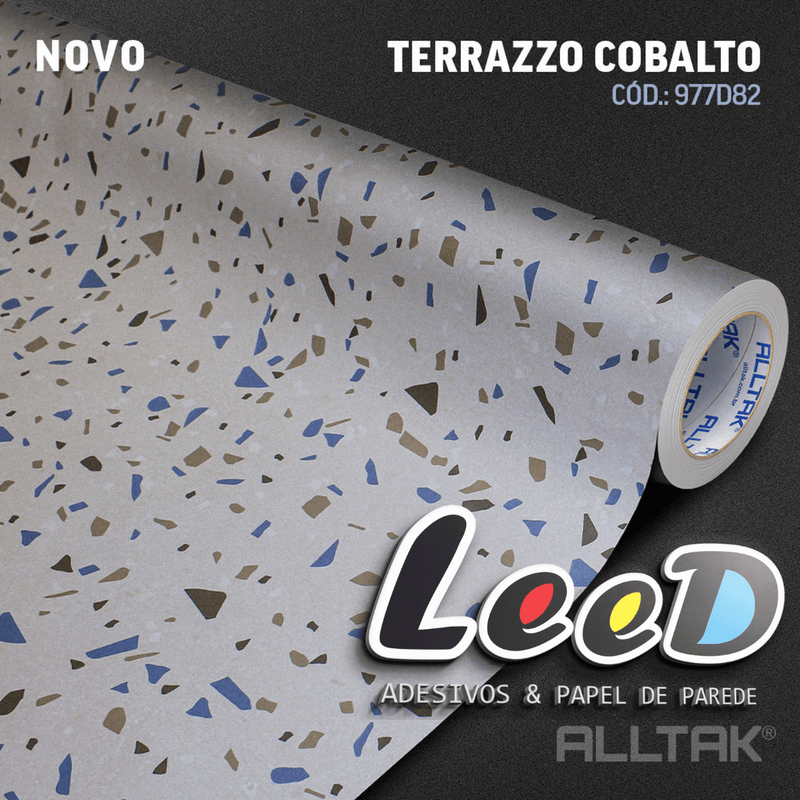 Granilite Terrazzo Cobalto Adesivo Decorativo (Largura 1,22cm) venda por metro - Leed Adesivos