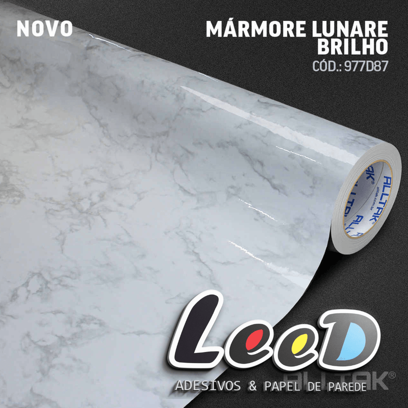 Mármore Lunare brilho Adesivo Decorativo (Largura 1,22cm) venda por metro - Leed Adesivos