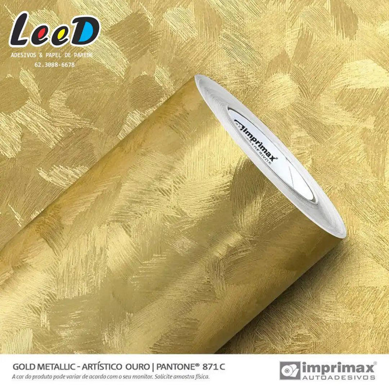 Artistico Metallic Ouro Adesivo Decorativo (Largura 122cm) – venda por metro - Leed Adesivos