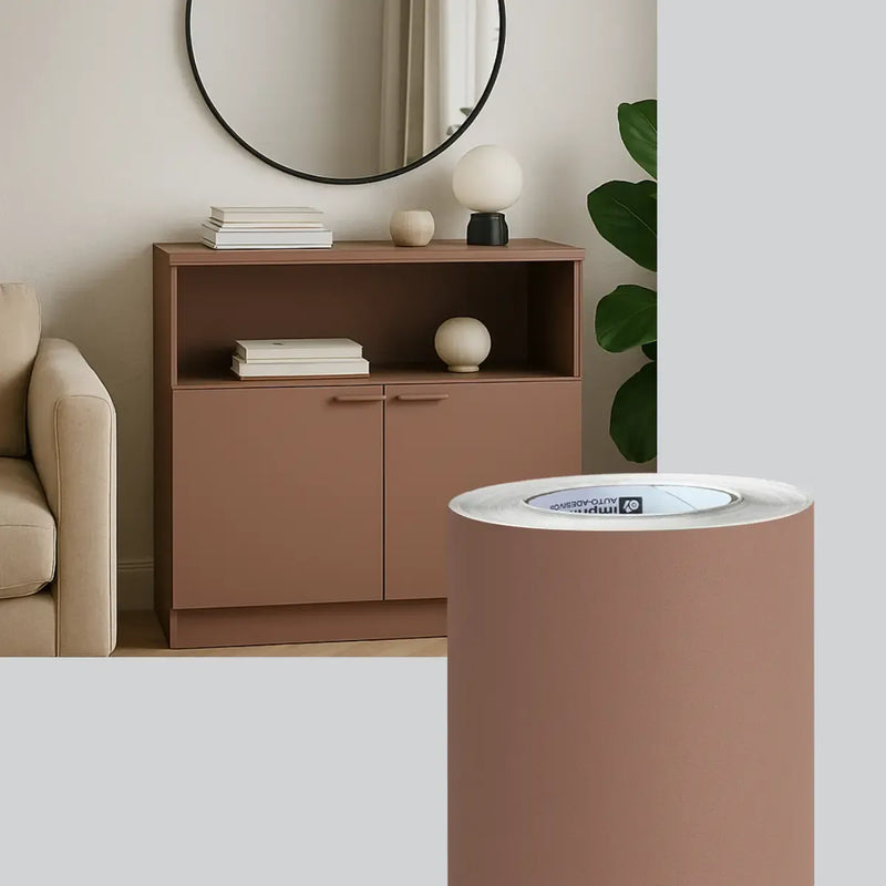 Papel de Parede Adesivo Fórmica Satin Mocha – Vinílico Lavável (122cm de Largura | Venda por Metro)