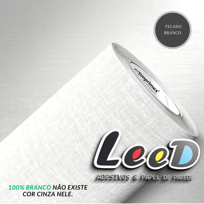 Telado Branco Adesivo Decorativo (Largura 122cm) – venda por metro - Leed Adesivos