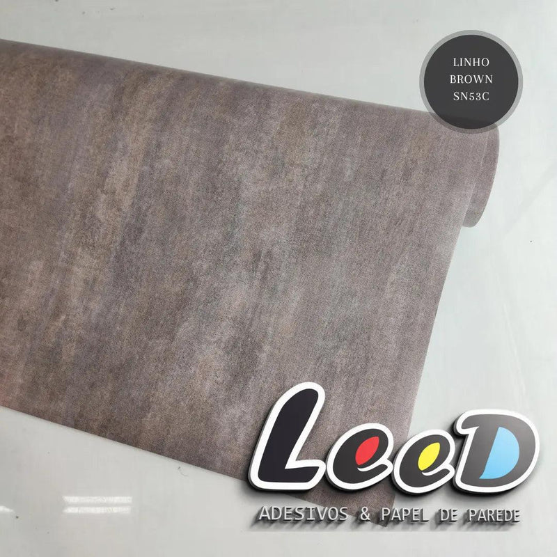 Linho Brown SN53C Adesivo Decorativo (Largura 122cm) – venda por metro - Leed Adesivos