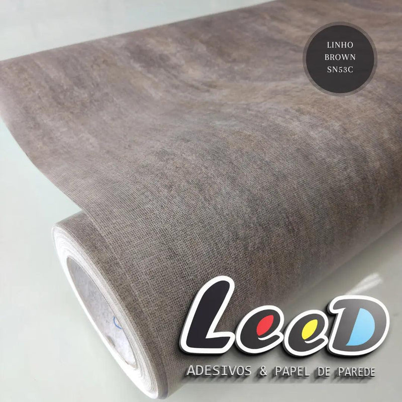 Linho Brown SN53C Adesivo Decorativo (Largura 122cm) – venda por metro - Leed Adesivos