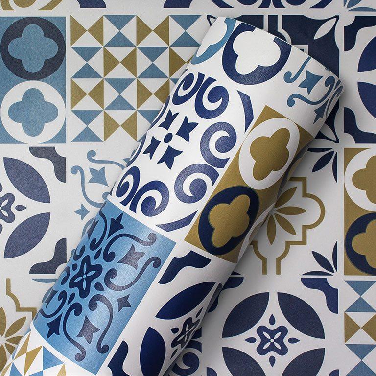 Lisboa Azul Adesivo Decorativo (Largura 1,22cm) venda por metro - Leed Adesivos