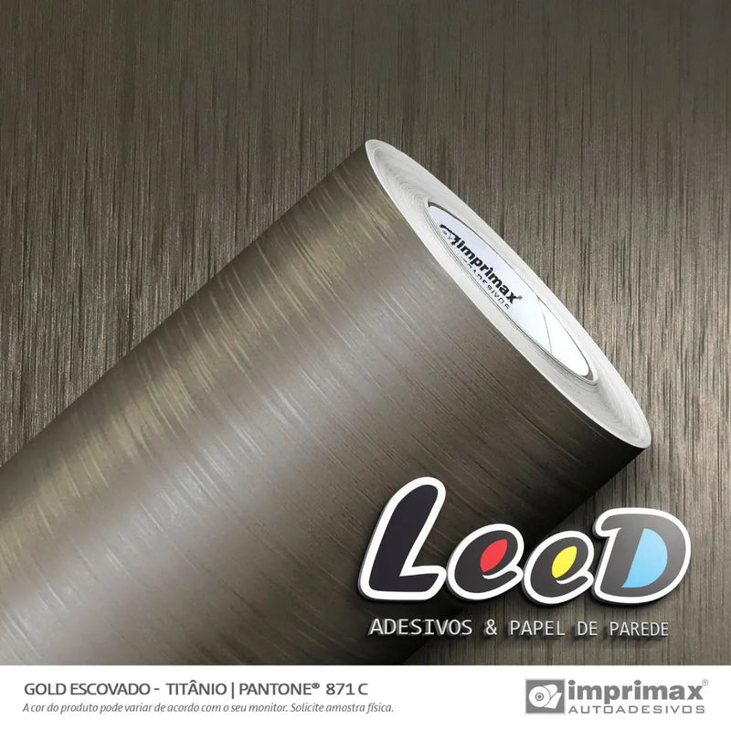 Vinil Gold Max Aço Escovado Titânio - Para Envelopamento de Geladeira | Largura 1,22m | Venda por Metro