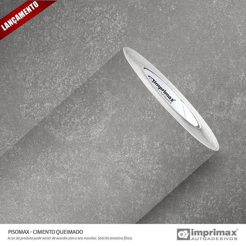 Pisomax Cimento Queimado Adesivo decorativo - (Largura 122cm) – venda por metro - Leed Adesivos