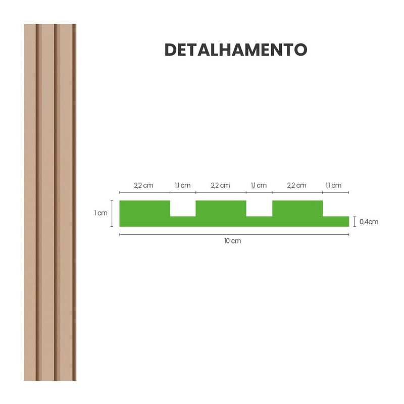 Painel Ripado Laminado de EVA Autocolante | Linha Play Creme (ROLO DE 10 METROS) - Leed Adesivos