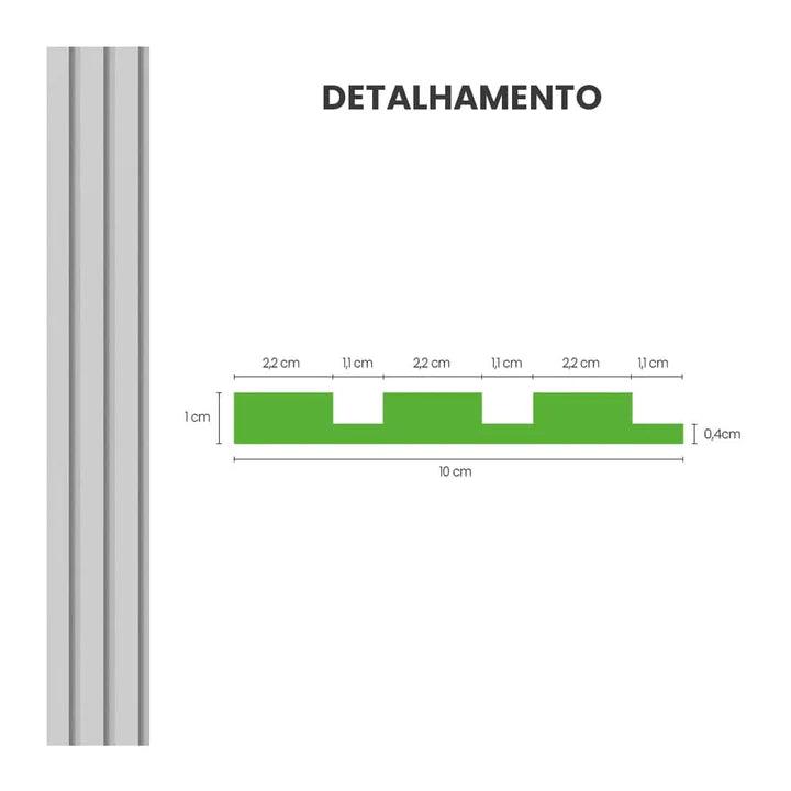 Painel Ripado Laminado de EVA Autocolante | Linha Play cinza ROLO DE 10 METROS - Leed Adesivos