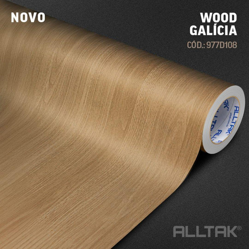 Madeira Galicia Adesivo Decorativo (Largura 122cm) – venda por metro - Leed Adesivos